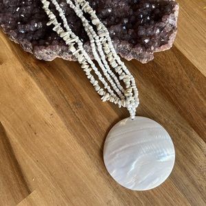 Layered white shell necklace: genuine